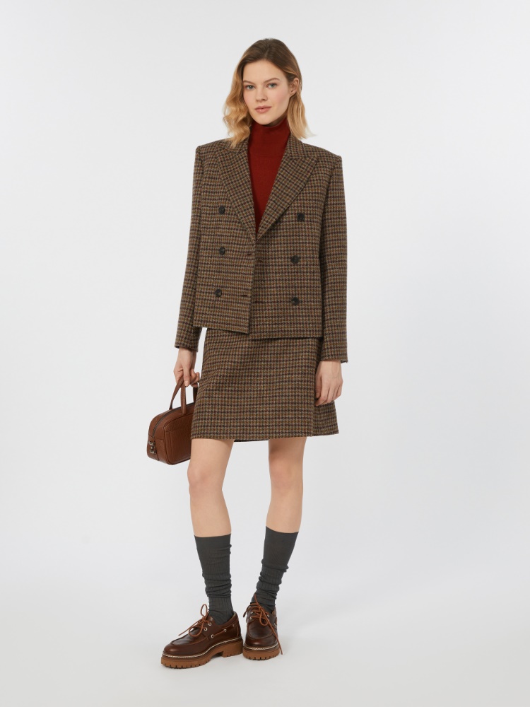 Cropped wool blend blazer - WINE-COLOURED - Max Mara