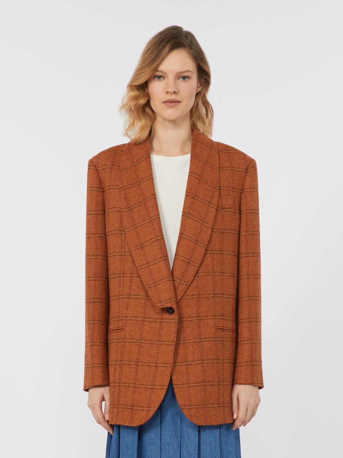 Patterned wool blend blazer - ORANGE - Max Mara - 2