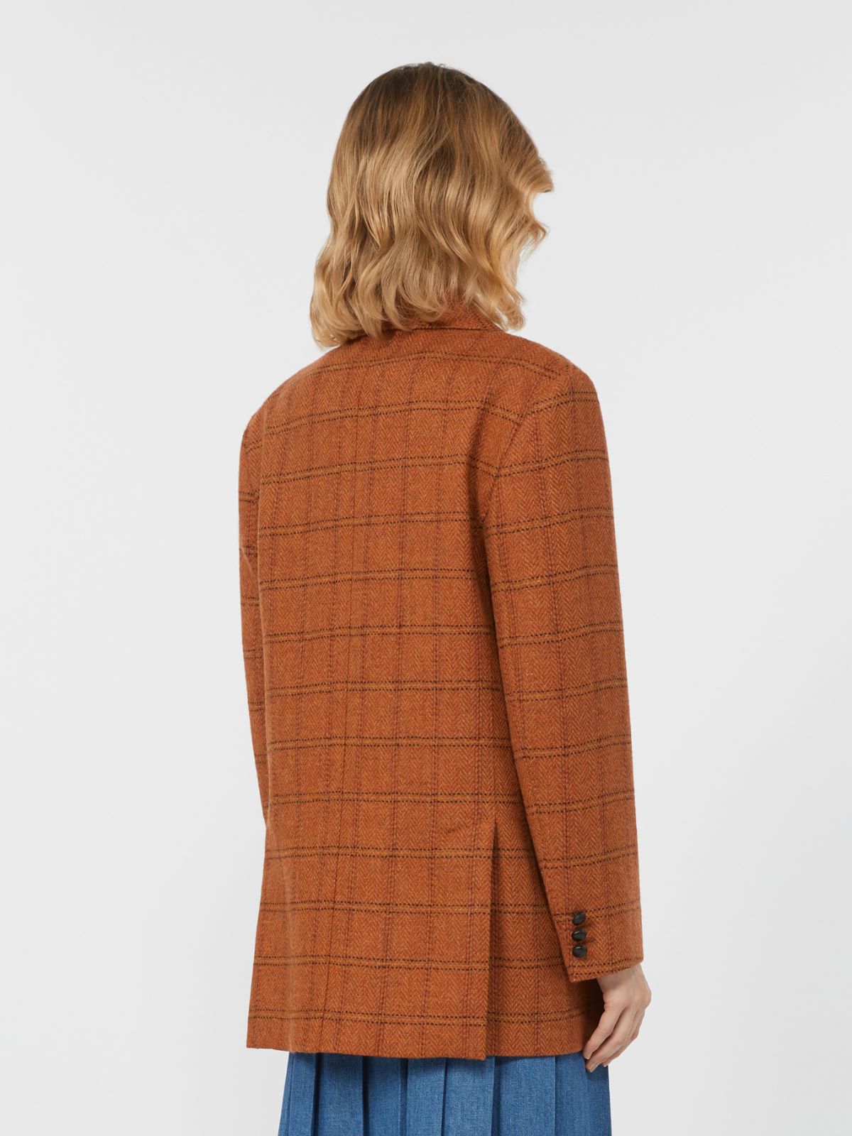 Patterned wool blend blazer - ORANGE - Max Mara - 3