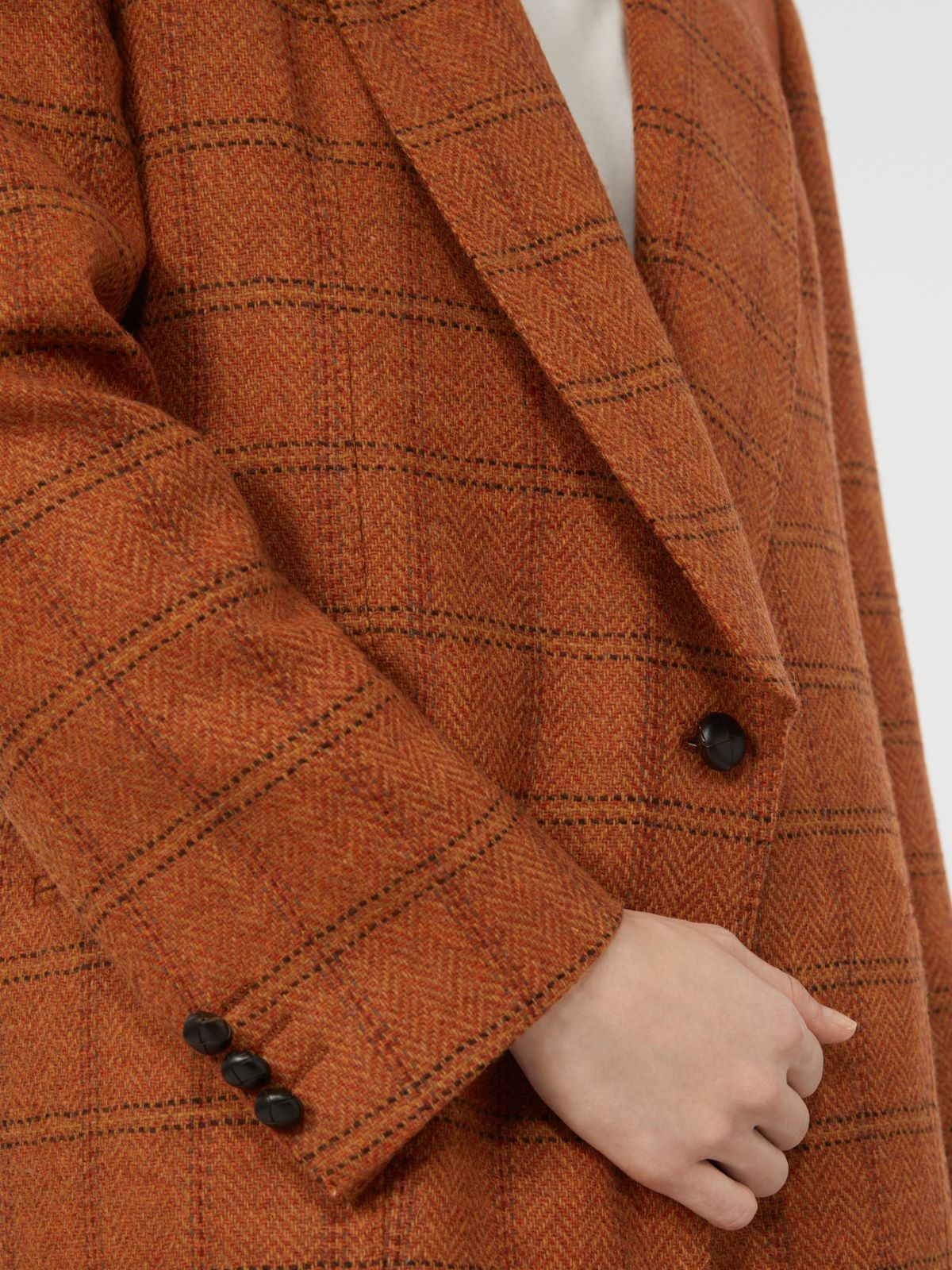 Patterned wool blend blazer - ORANGE - Max Mara - 5