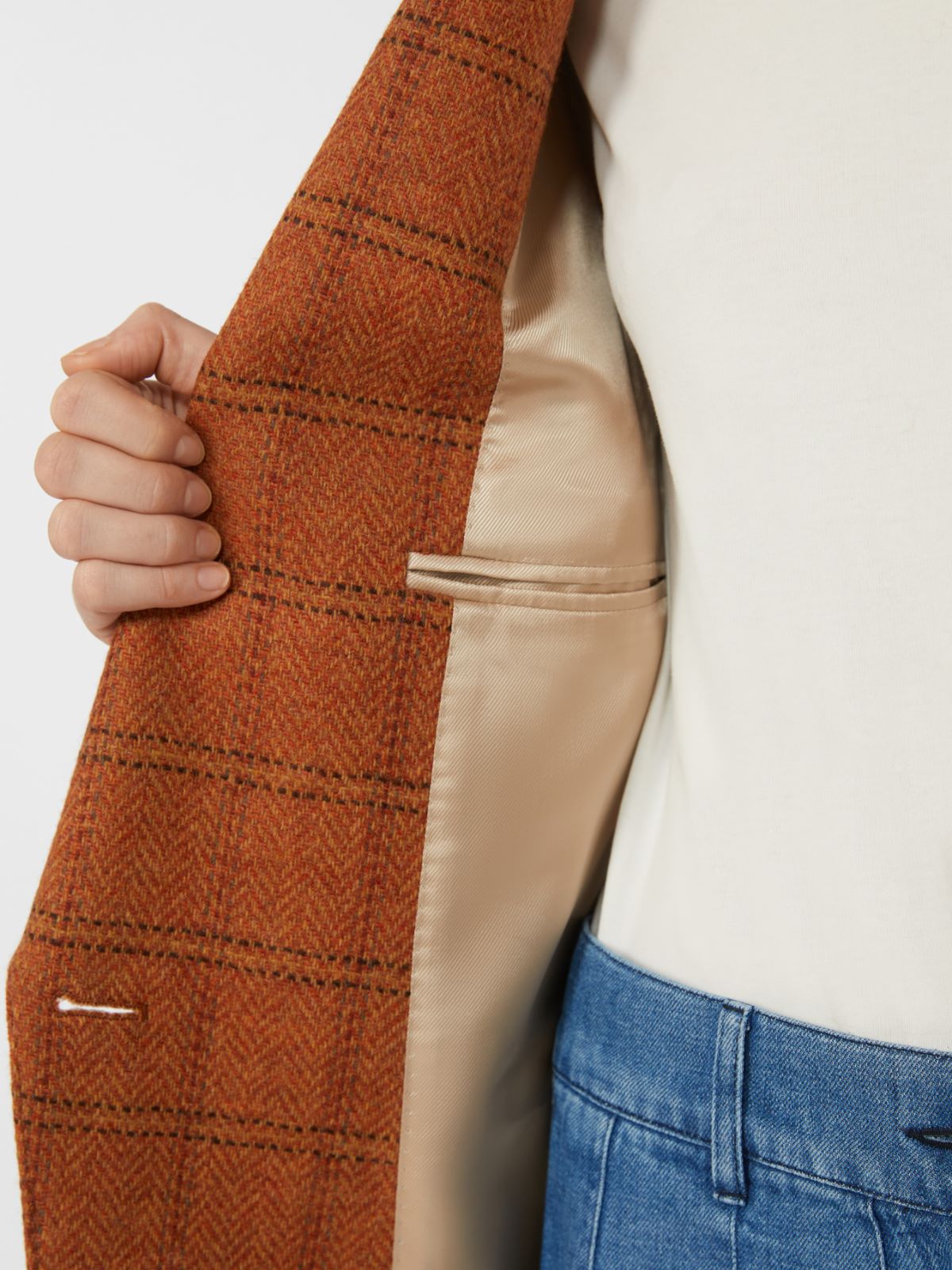 Patterned wool blend blazer - ORANGE - Max Mara - 11