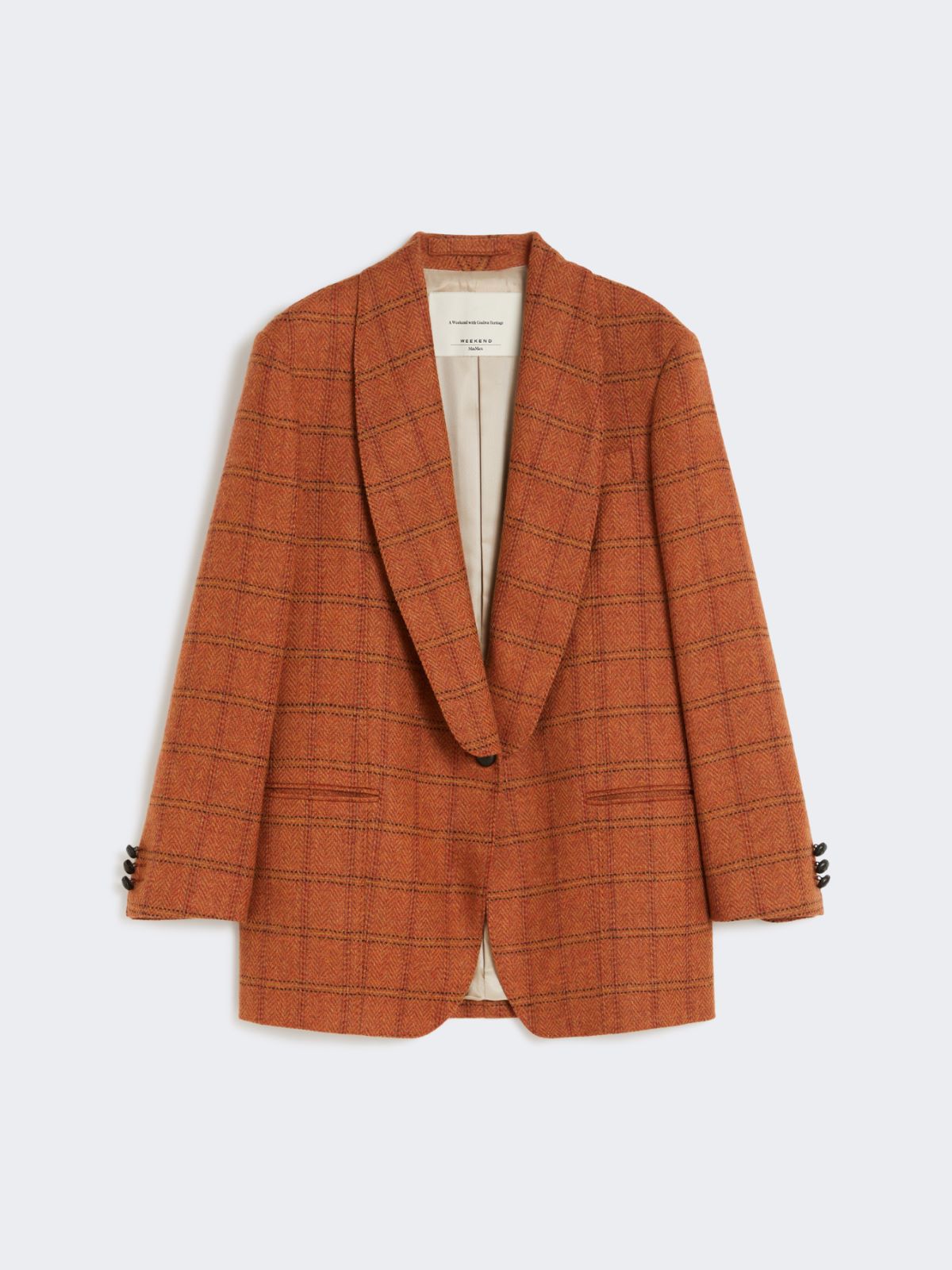 Patterned wool blend blazer - ORANGE - Max Mara - 11