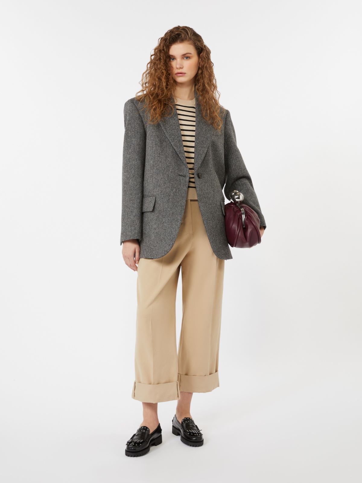 Blazer surdimensionné en laine - GRIS FONCE - Max Mara