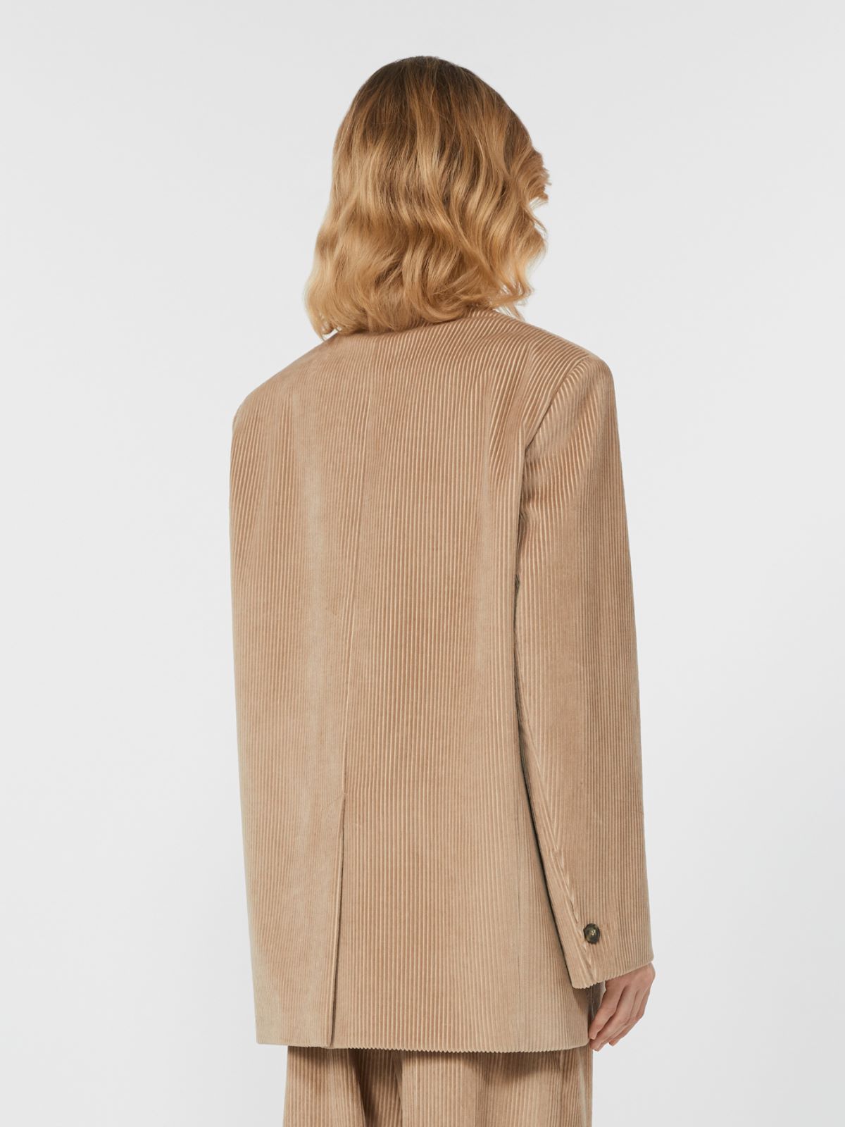Single-breasted velvet blazer - SAND - Max Mara - 3
