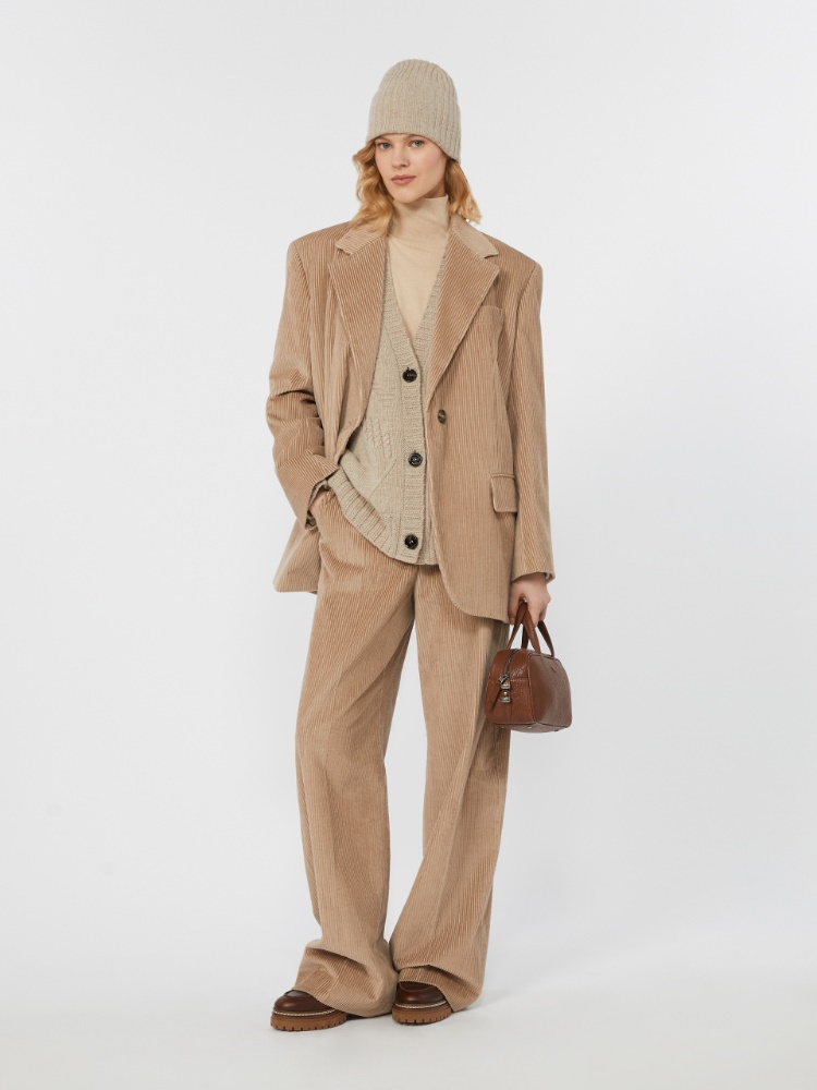 Single-breasted velvet blazer - SAND - Max Mara