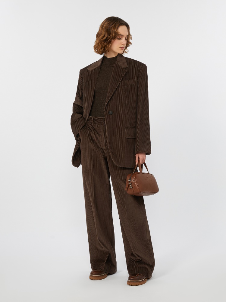 Blazer de terciopelo con botonadura sencilla - CHOCOLATE - Max Mara