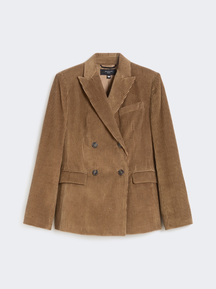 Blazer de terciopelo con cierre cruzado de doble botón - AVELLANA - Max Mara