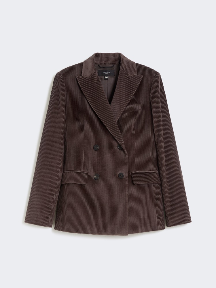 Double-breasted velvet blazer - CHOCOLATE - Max Mara