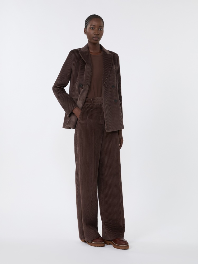 Doppelreihiger Blazer aus Samt - SCHOKOLADE - Max Mara