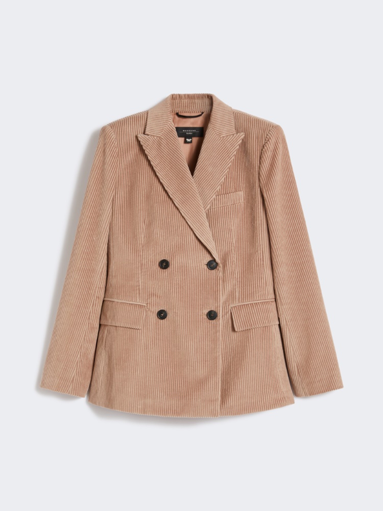 Blazer de terciopelo con cierre cruzado de doble botón - ROSA ANTIGUO - Max Mara