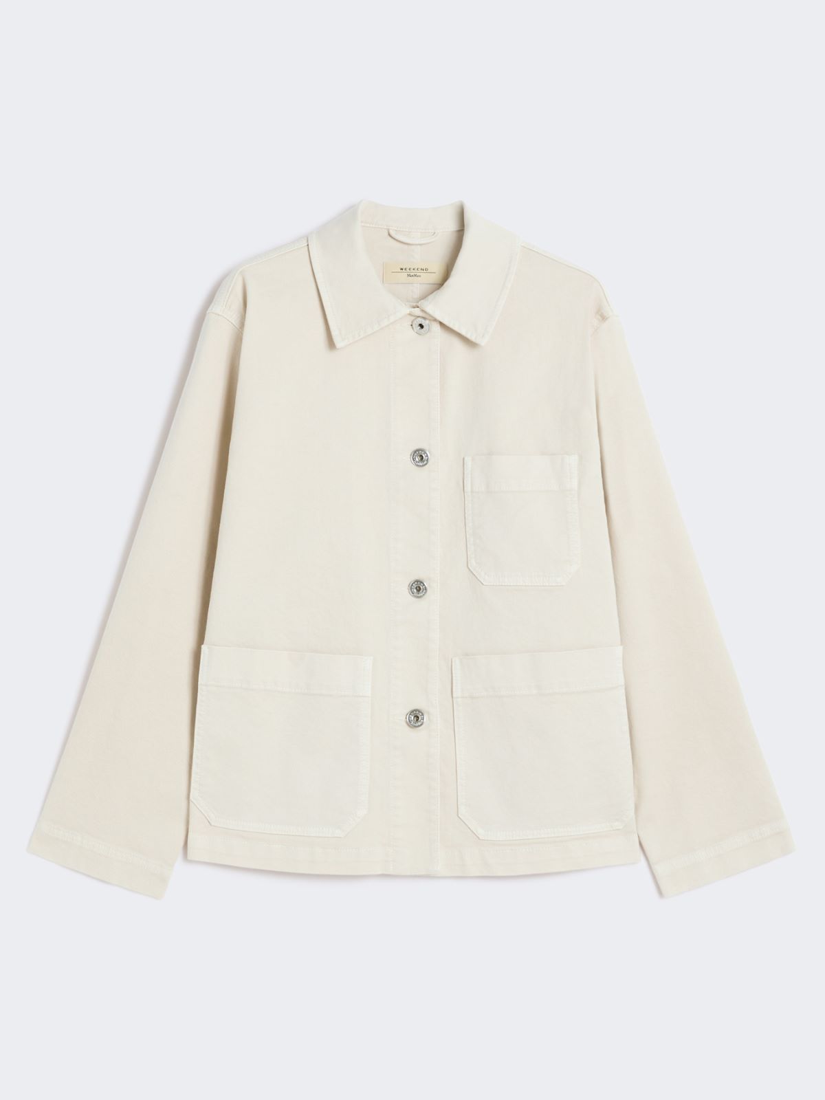 Straight-fit cotton bull denim jacket - IVORY - Max Mara - 10