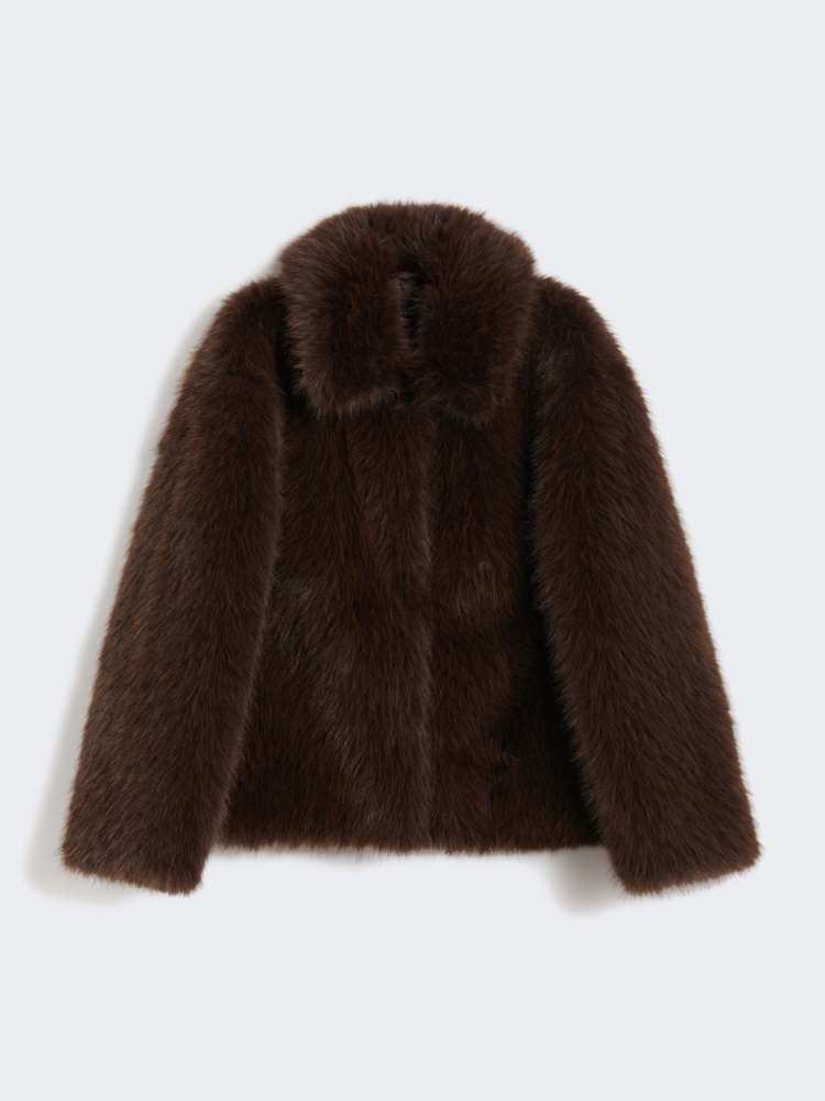 Soft-feel cropped jacket - DARK BOWN - Max Mara