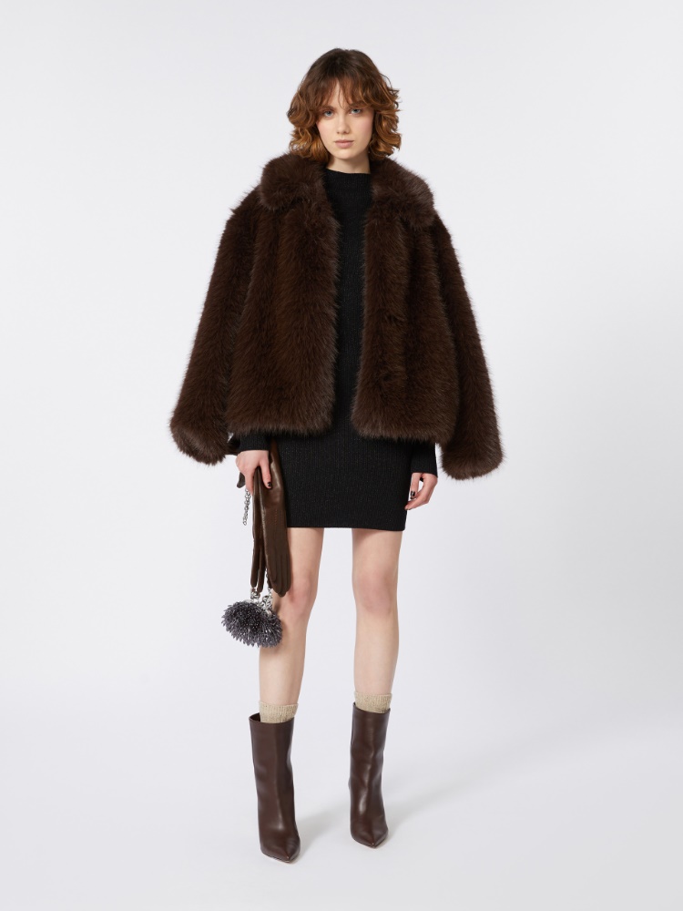Weiche Cropped-Jacke - DUNKEL BRAUN - Max Mara
