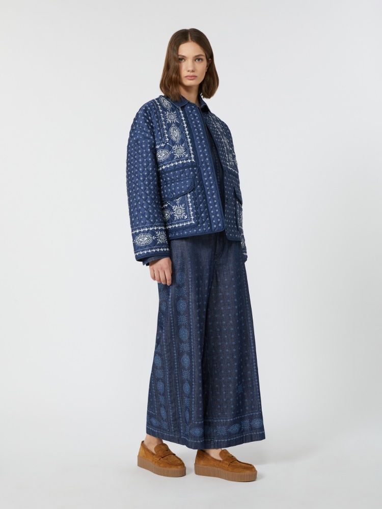 Kurtka z okrągłym dekoltem z pikowanej bawełny - GRANATOWY - Max Mara - 2