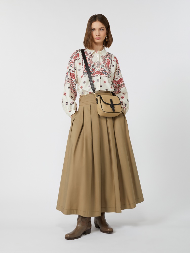 Pleated cotton skirt - DESERT - Max Mara