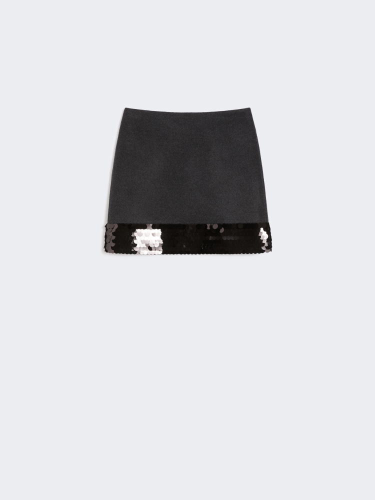 Minigonna in lana e paillettes - ANTRACITE - Max Mara