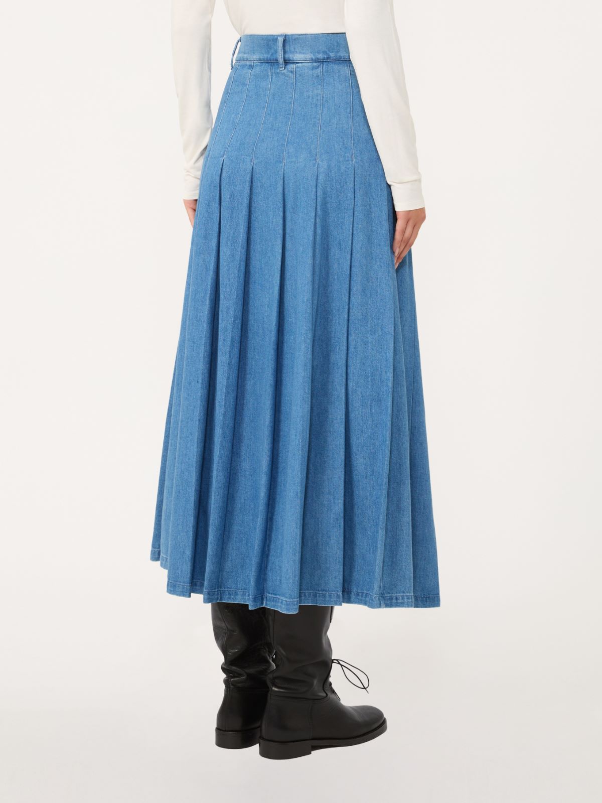 Cotton denim skirt - NAVY - Max Mara - 3