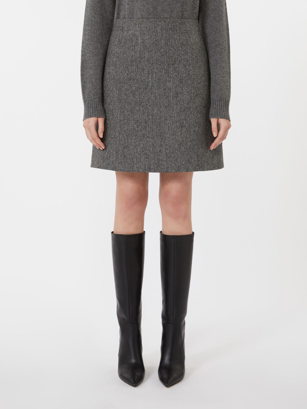 Chevron wool skirt - DARK GREY - Max Mara - 2