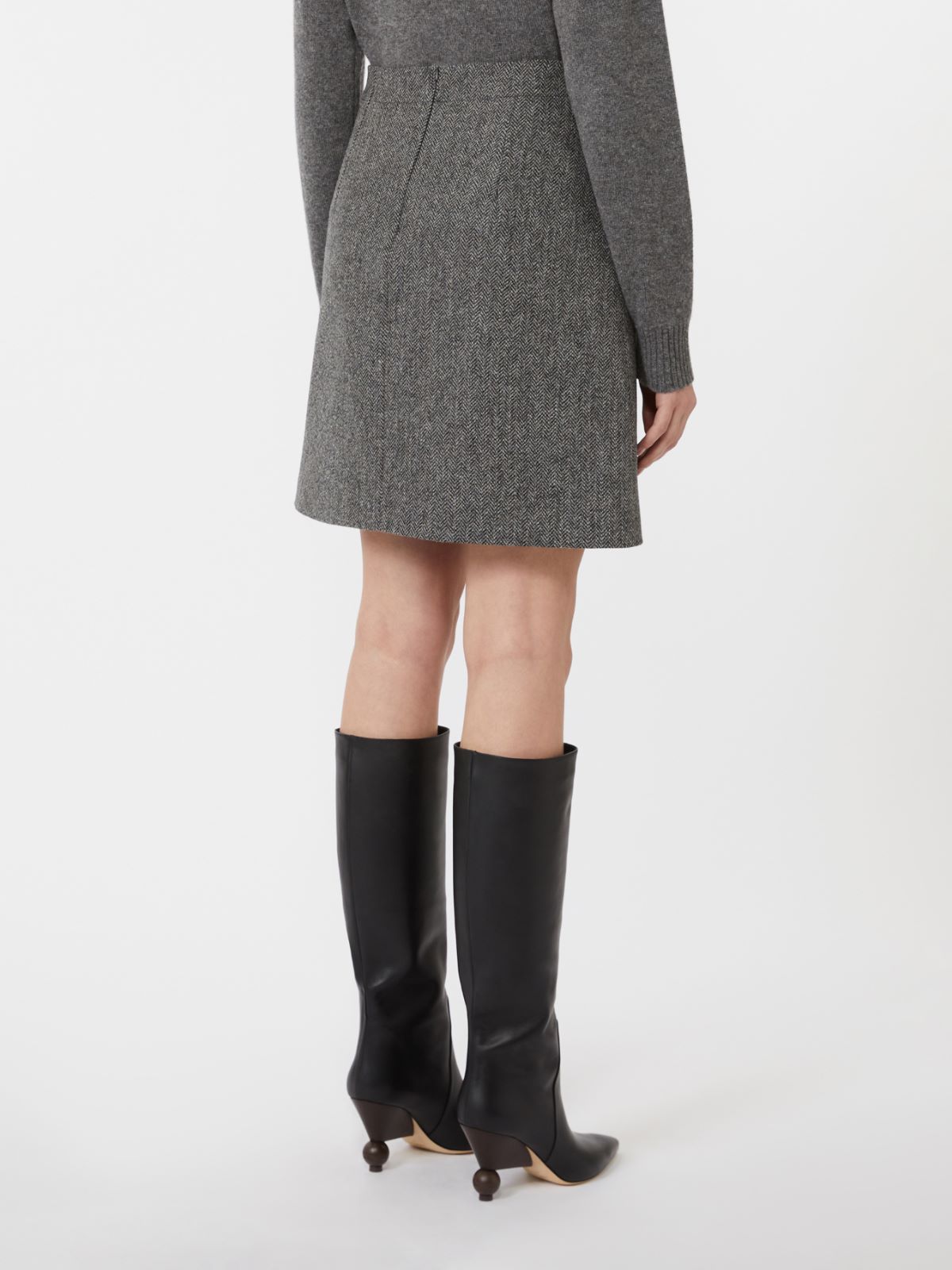 Chevron wool skirt - DARK GREY - Max Mara - 3