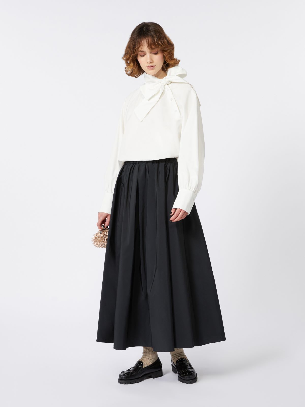 Langer Rock aus Taft - SCHWARZ - Max Mara
