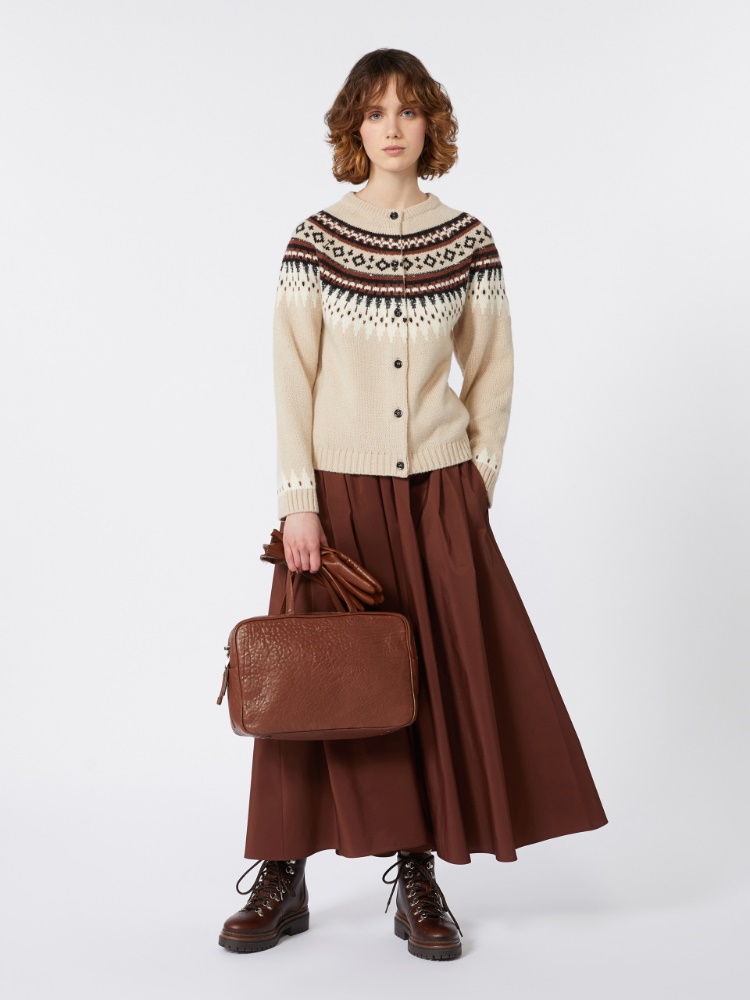 Langer Rock aus Taft - DUNKELBRAUN - Max Mara