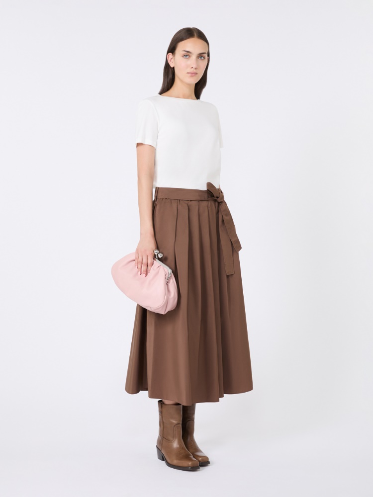 [ザルダ] テクニカル コットン タフタ スカート - CHOCOLATE - Max Mara