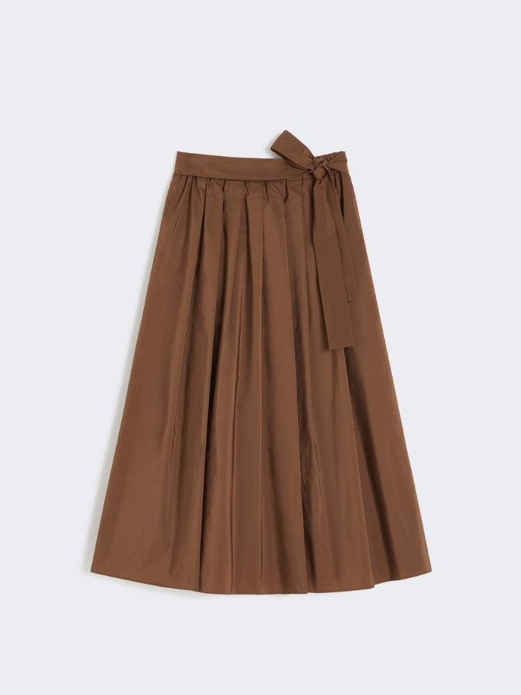 [ザルダ] テクニカル コットン タフタ スカート - CHOCOLATE - Max Mara