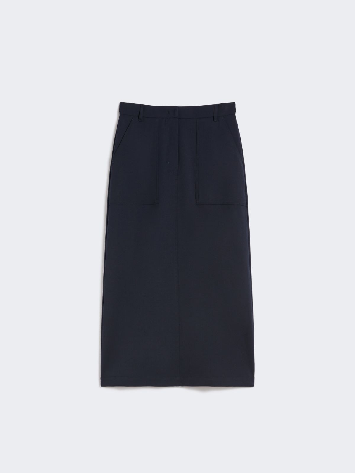 Long wool blend skirt - NAVY - Max Mara - 9