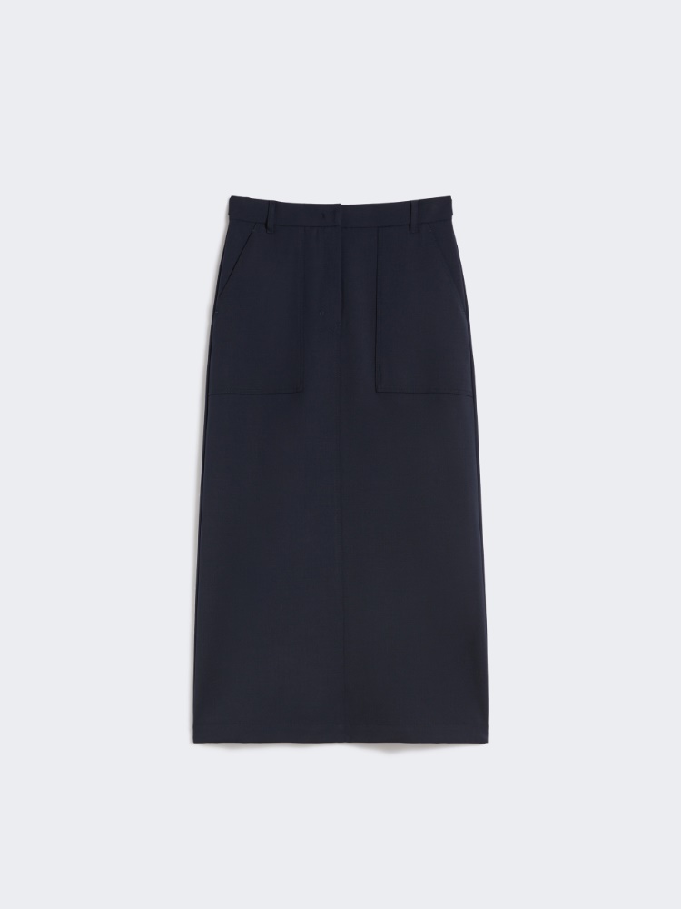 Falda larga en mezcla de lana - AZUL - Max Mara