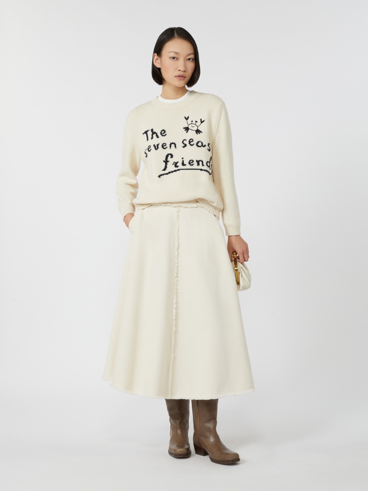 [アルヴァーロ] コットン フレア スカート - ECRU - Max Mara