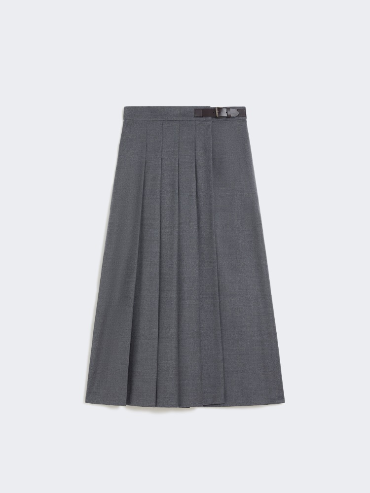 Falda cruzada de lana - GRIS MEDIO - Max Mara