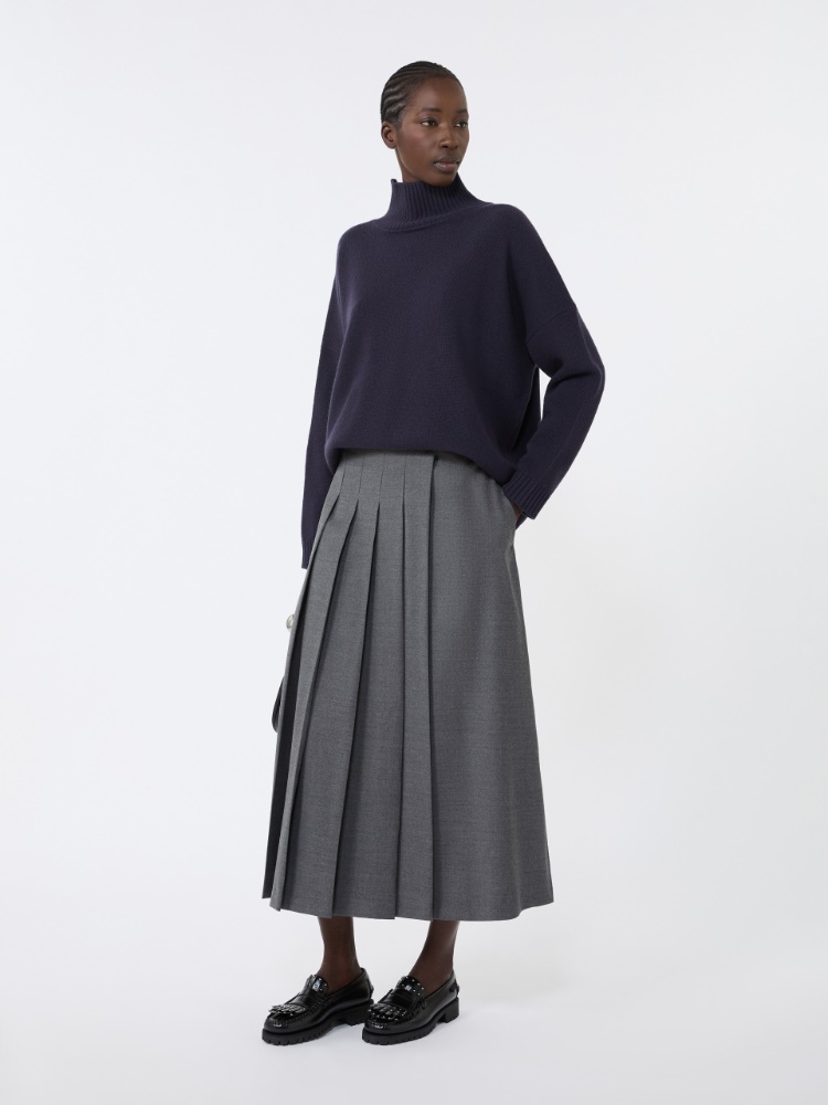 Falda cruzada de lana - GRIS MEDIO - Max Mara
