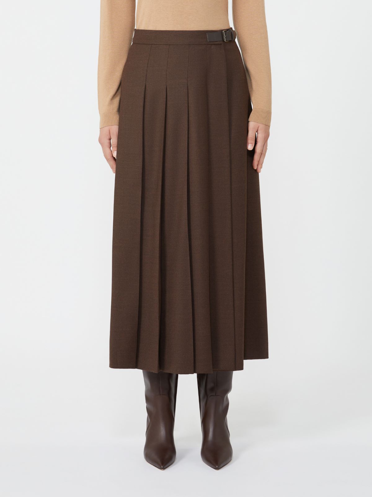 Wool wrap skirt - CHOCOLATE - Max Mara - 2
