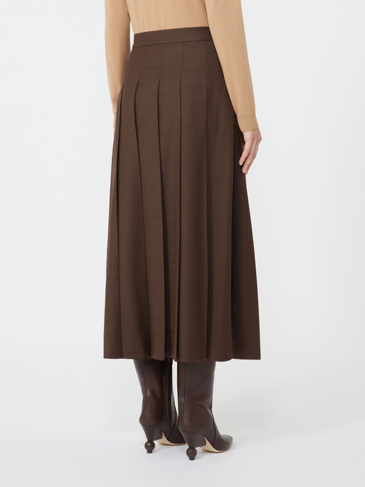 Wool wrap skirt - CHOCOLATE - Max Mara - 3