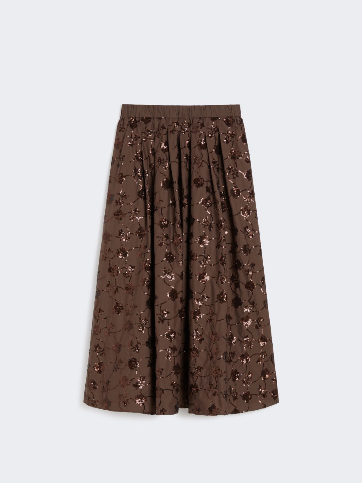 Sequinned cotton skirt - CHOCOLATE - Max Mara - 8