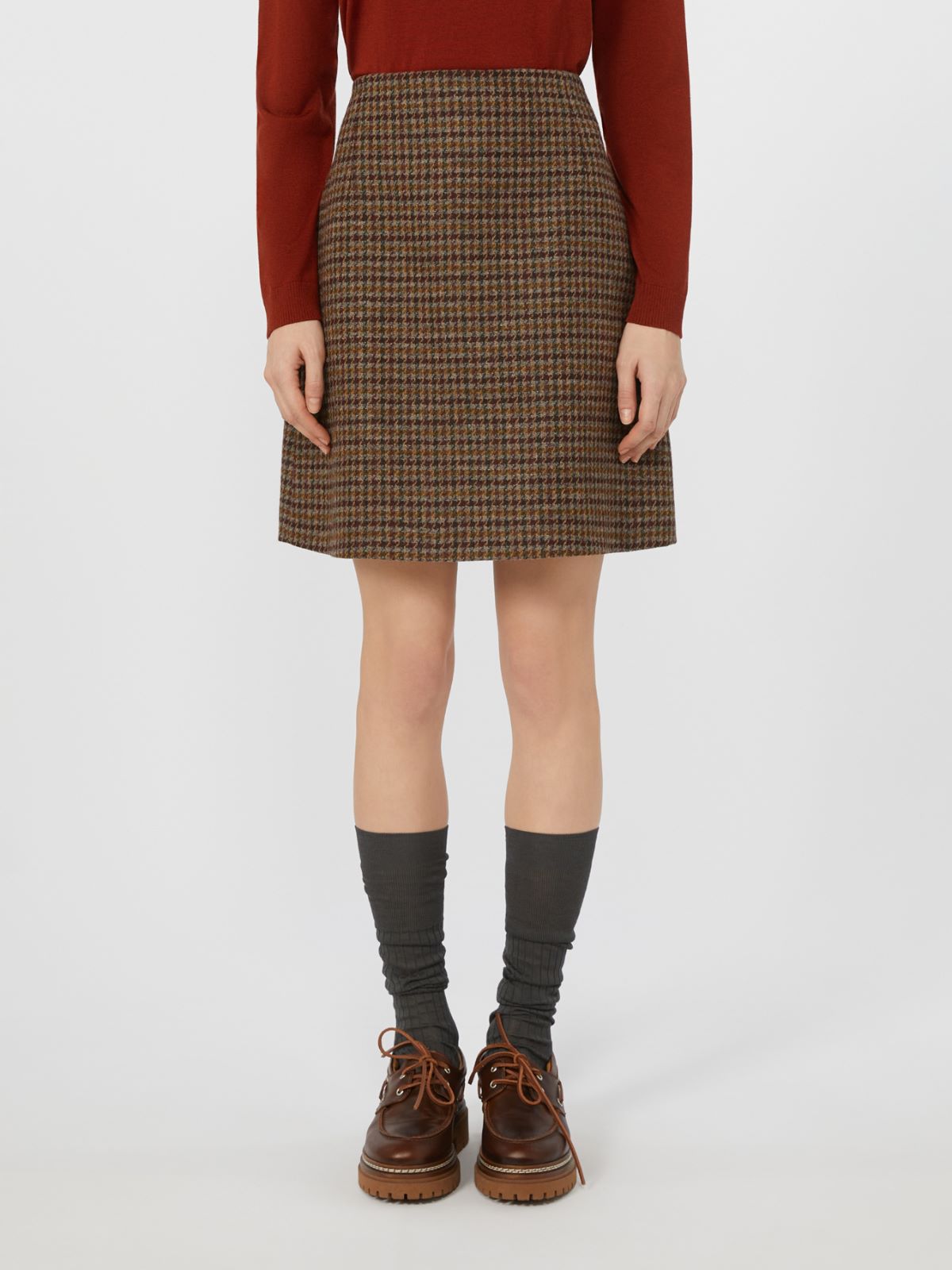 Prince of Wales short skirt - WINE-COLOURED - Max Mara - 2