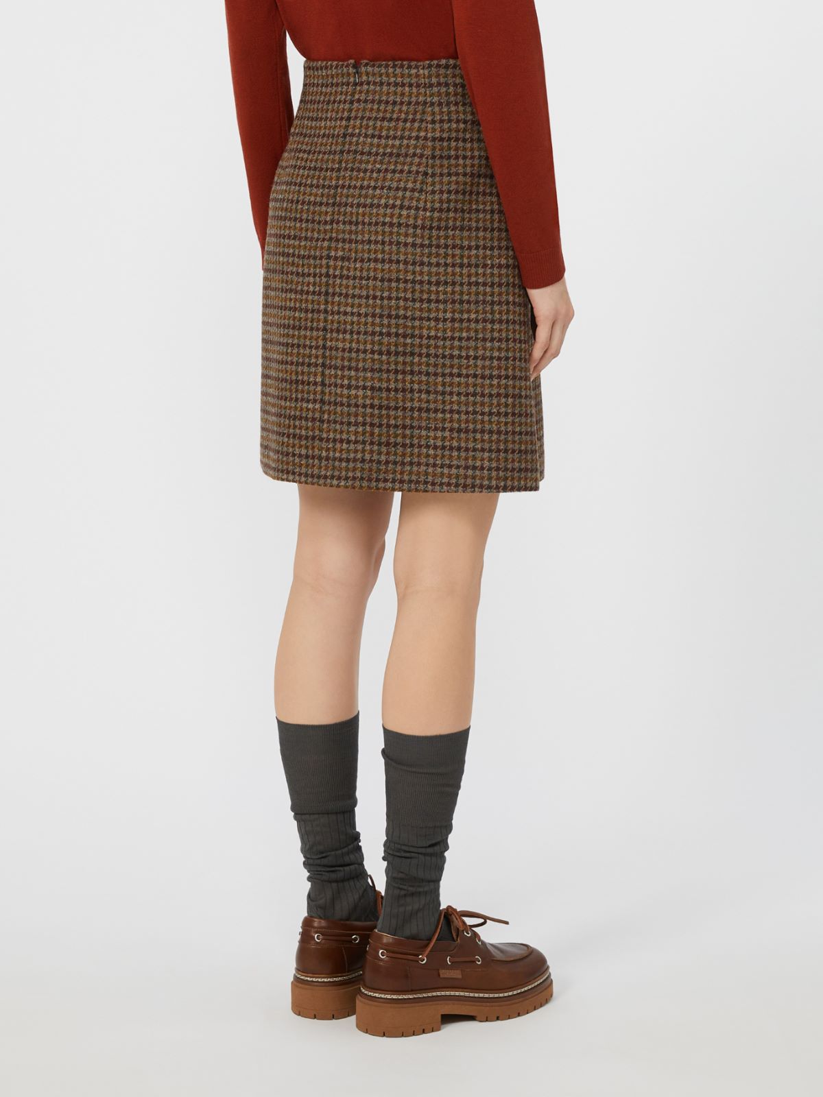 Prince of Wales short skirt - WINE-COLOURED - Max Mara - 3