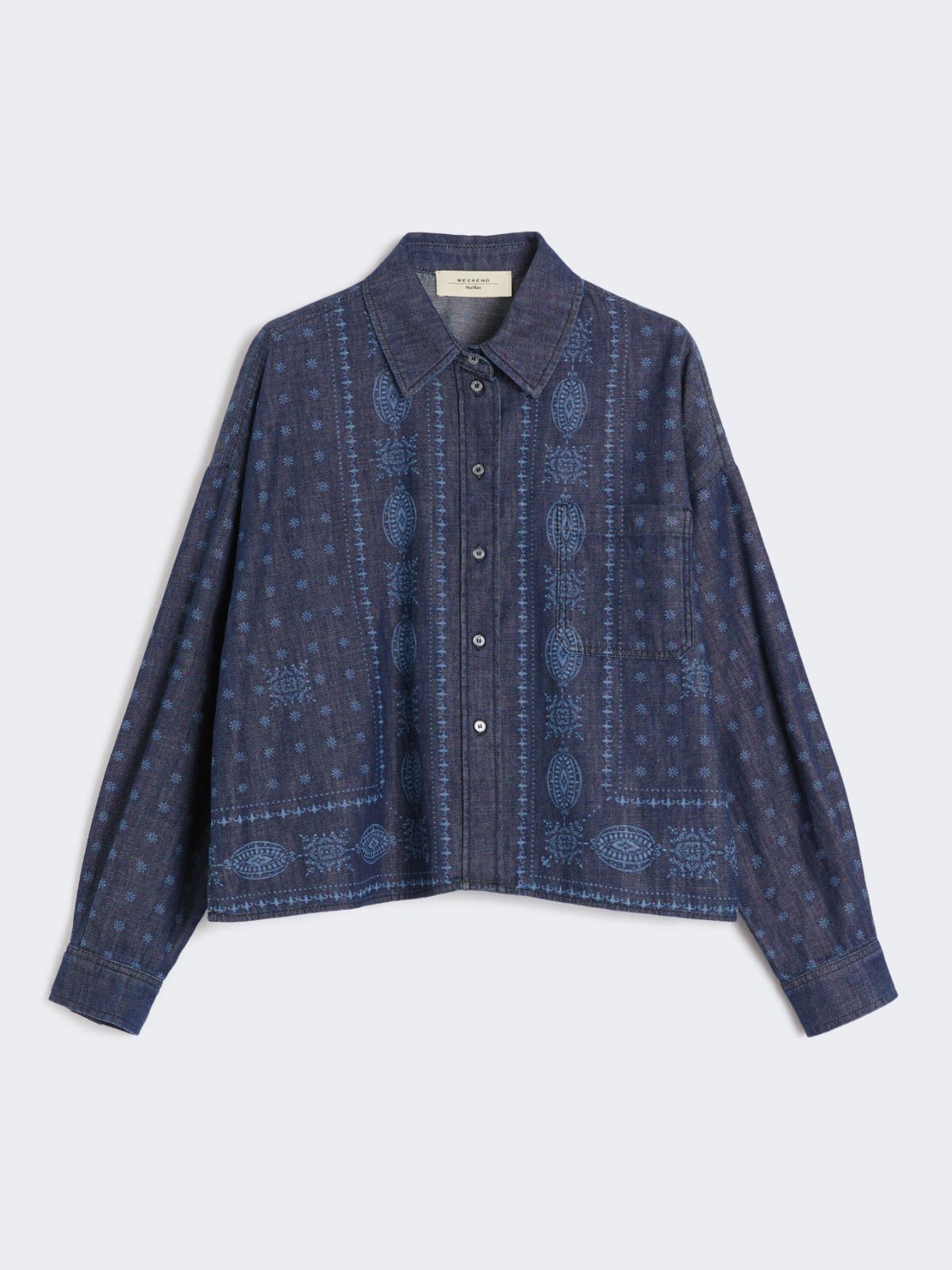 Laser-cut denim shirt - NAVY - Max Mara - 10
