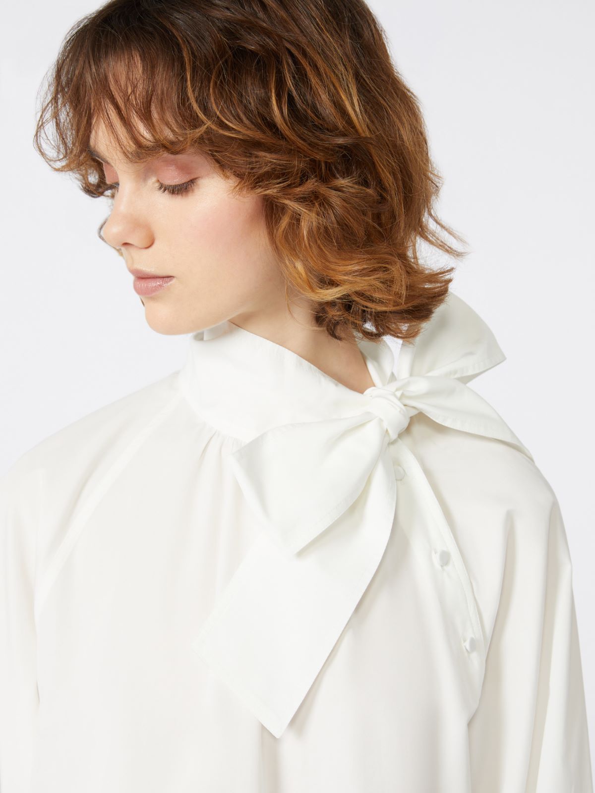 Cotton poplin blouse - OPTICAL WHITE - Max Mara - 5