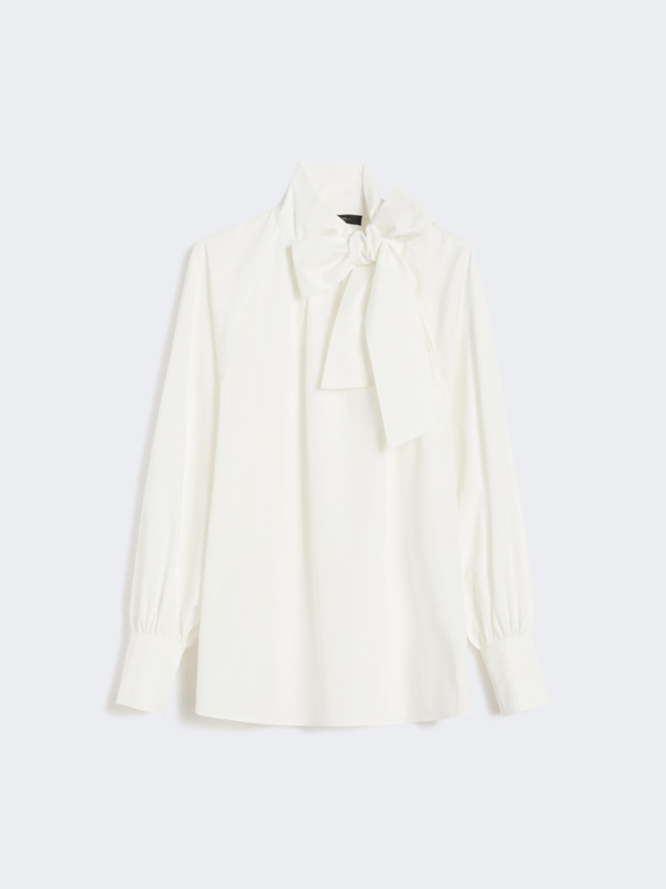 Cotton poplin blouse - OPTICAL WHITE - Max Mara