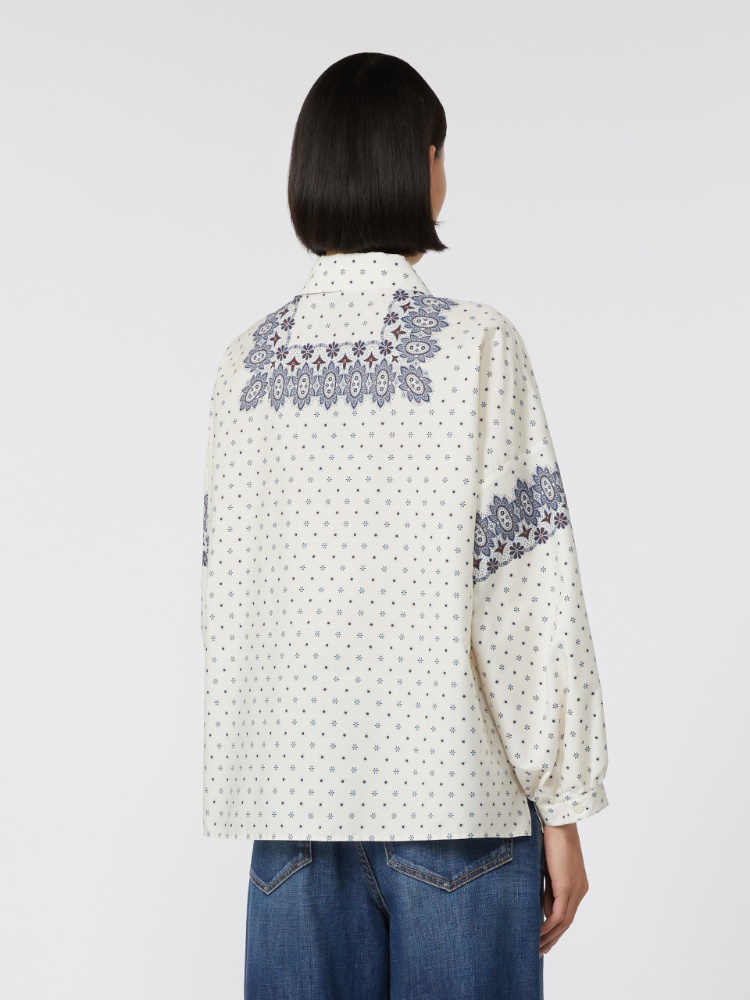 Cotton poplin shirt, ivory | 