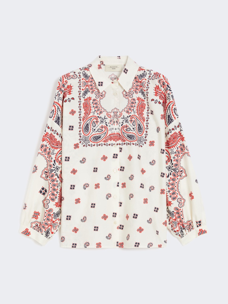Koszula z bawełnianej popeliny - KOŚĆ SŁONIOWA - Max Mara
