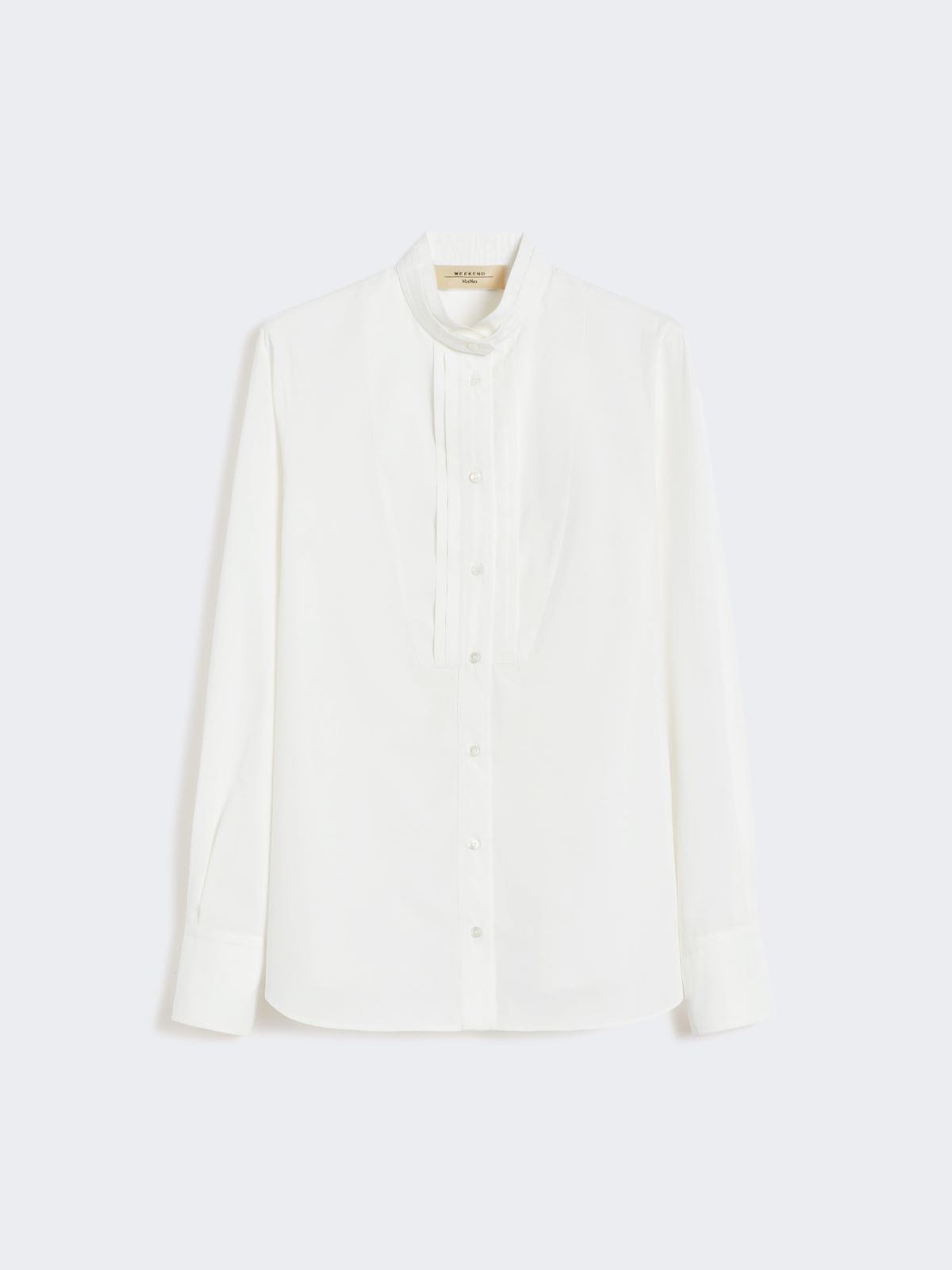 Cotton poplin tuxedo shirt - OPTICAL WHITE - Max Mara - 10