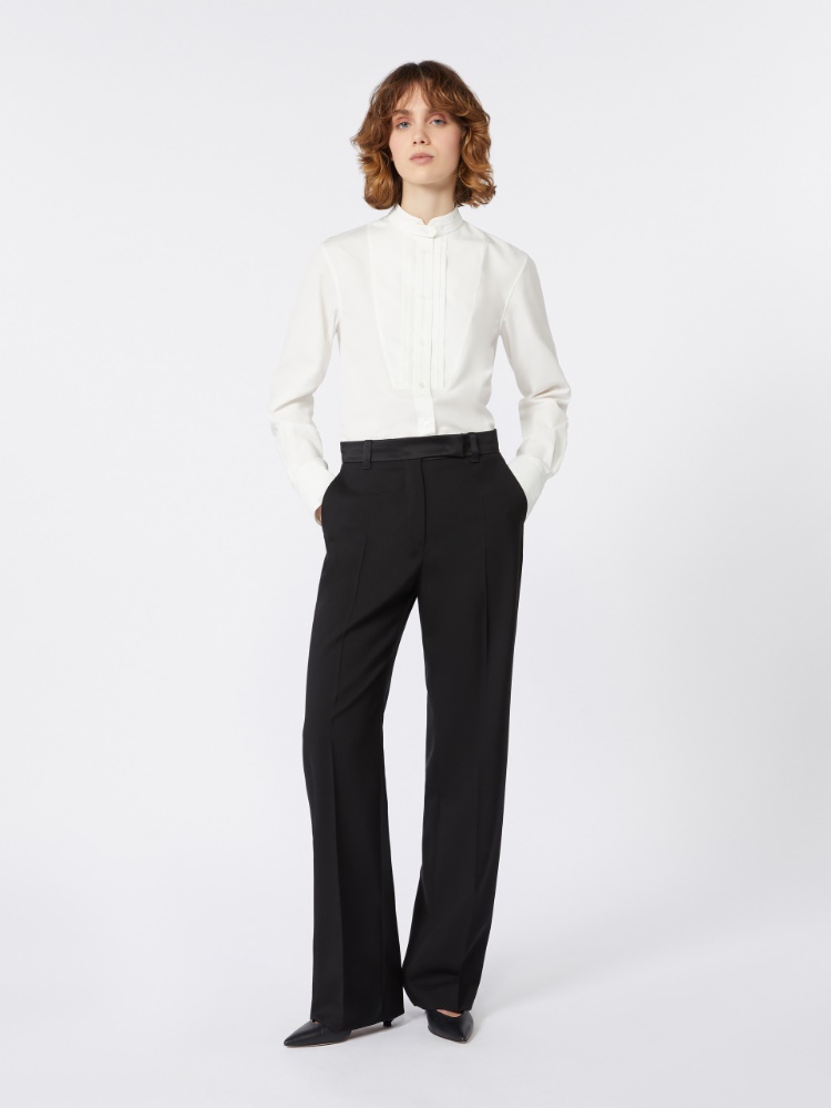 Smoking-Hemdbluse aus Baumwollpopeline - WEISS - Max Mara