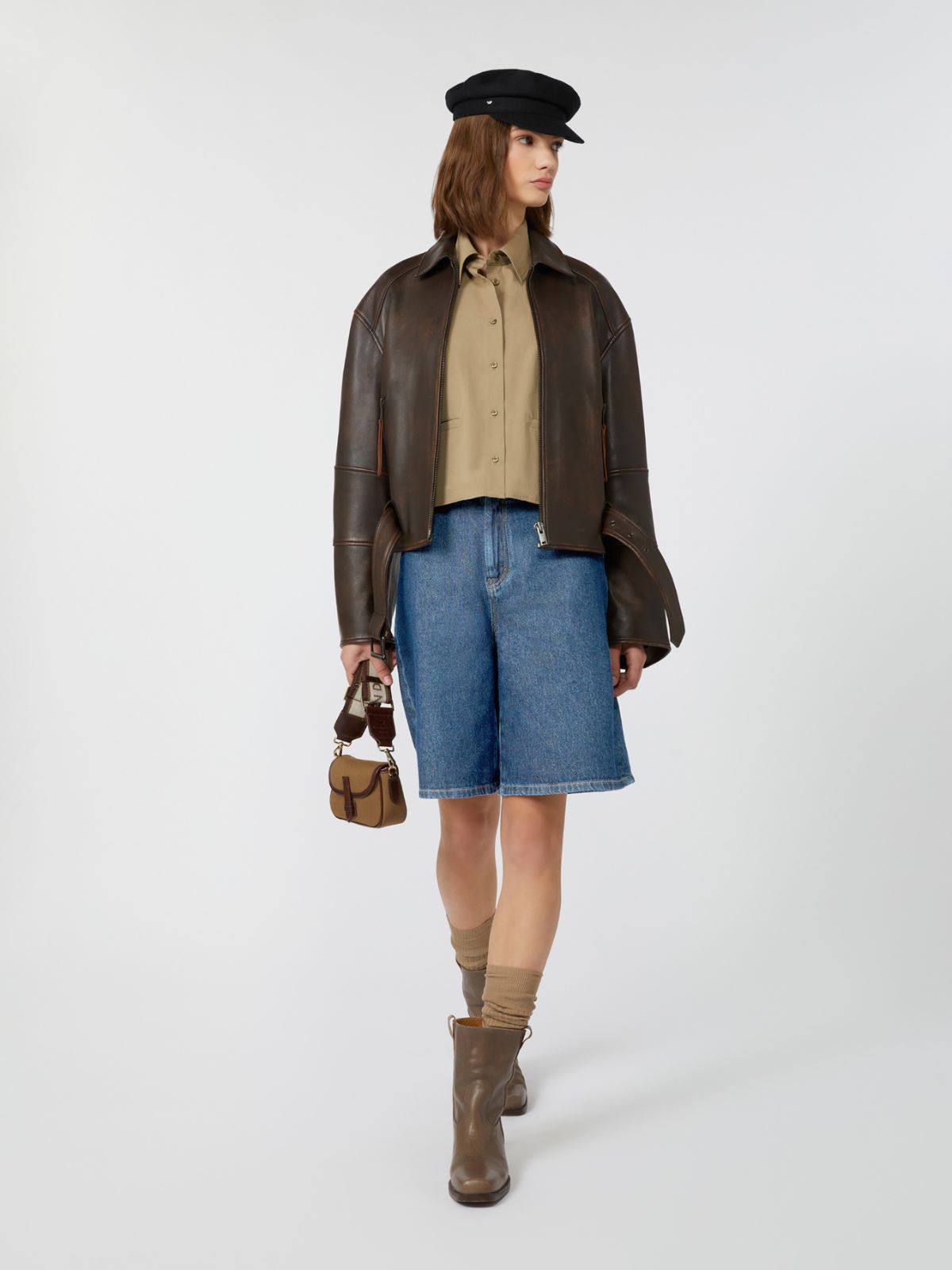 Boxy-fit heavy cotton shirt - DESERT - Max Mara