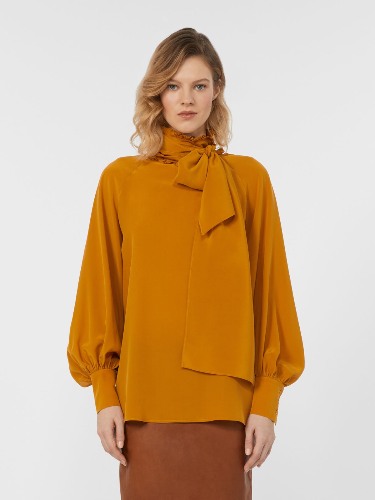 Silk crepe de chine shirt - OCHRE - Max Mara - 2