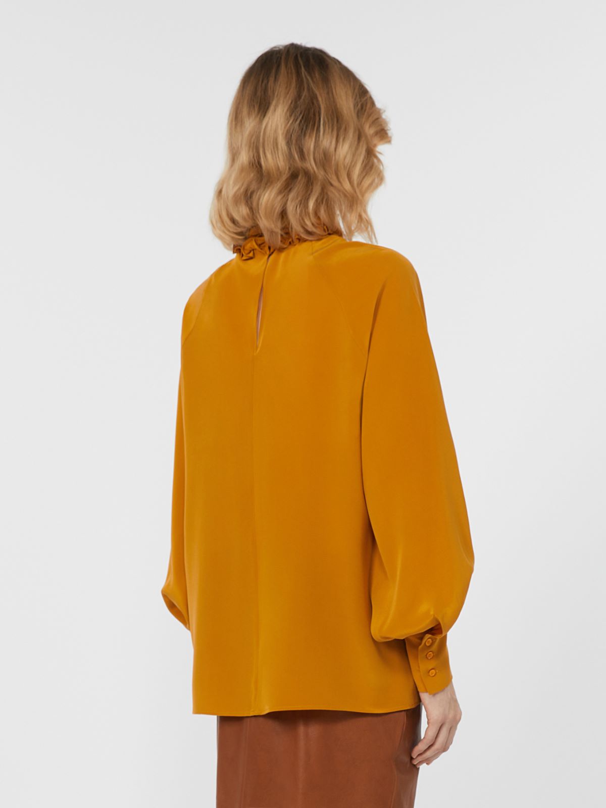 Silk crepe de chine shirt - OCHRE - Max Mara - 3