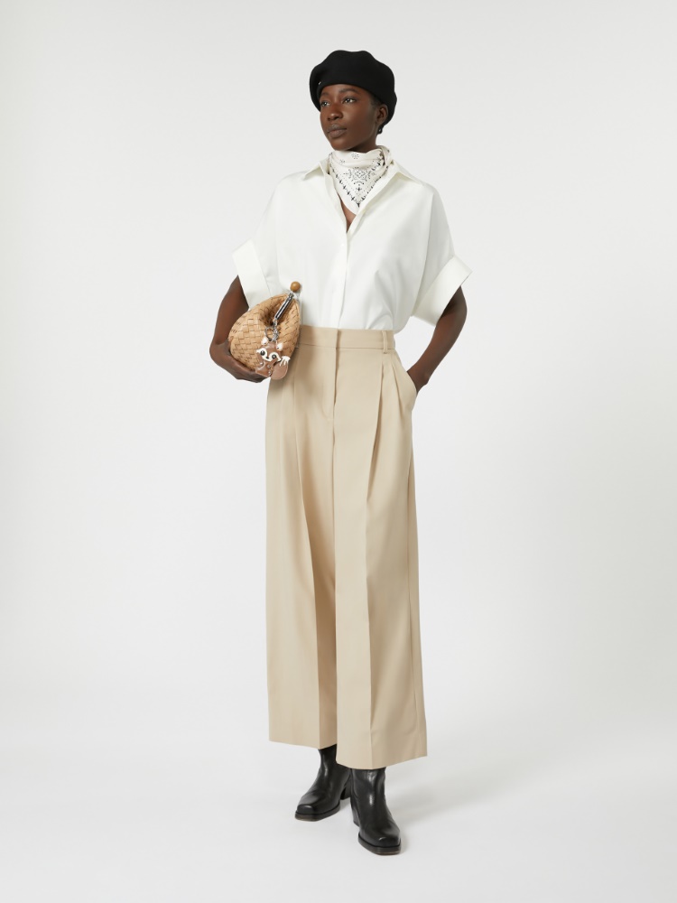 Straight-fit cotton poplin shirt - WHITE - Max Mara