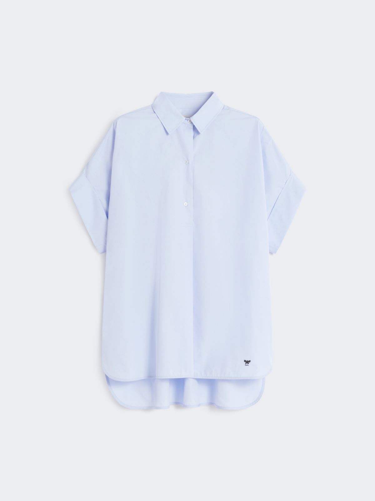 Straight-fit cotton poplin shirt - LIGHT BLUE - Max Mara - 11