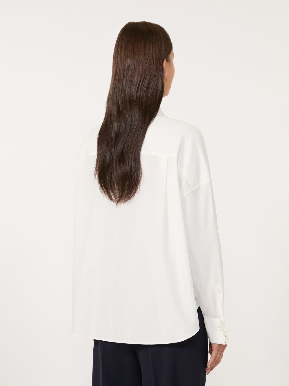 Oversized poplin shirt - WHITE - Max Mara - 3